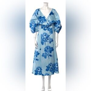 New with tags: Emilia Wickstead “Gabby” moire floral coat dress size UK 16/US 12